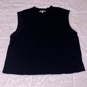 Cotton Citizen Black Boxy Muscle Tank